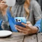 Apple iPhone 14 Plus Hülle Leather Mag Cover Elegant  MagSAFE  Blau Spritzer