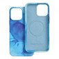 Apple iPhone 13 Pro Max Hülle Leather Mag Cover Elegant  MagSAFE  Blau Spritzer