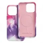 Apple iPhone 13 Pro Hülle Leather Mag Cover Elegant  MagSAFE  Lila Spritzer