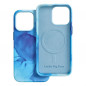 Apple iPhone 13 Pro Hülle Leather Mag Cover Elegant  MagSAFE  Blau Spritzer