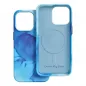 Apple iPhone 13 Pro Hülle Leather Mag Cover Elegant  MagSAFE  Blau Spritzer