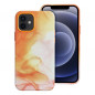 Apple iPhone 12 Hülle Leather Mag Cover Elegant  MagSAFE  Orange Spritzer