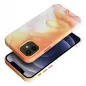 Apple iPhone 12 Hülle Leather Mag Cover Elegant  MagSAFE  Orange Spritzer
