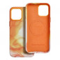 Apple iPhone 12 Pro Max Hülle Leather Mag Cover Elegant  MagSAFE  Orange Spritzer