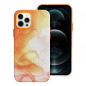 Apple iPhone 12 Pro Hülle Leather Mag Cover Elegant  MagSAFE  Orange Spritzer