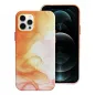 Apple iPhone 12 Pro Hülle Leather Mag Cover Elegant  MagSAFE  Orange Spritzer