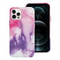 Apple iPhone 12 Pro Hülle Leather Mag Cover Elegant  MagSAFE  Lila Spritzer