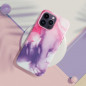 Apple iPhone XS Max Hülle Leather Mag Cover Elegant  MagSAFE  Lila Spritzer