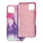 Apple iPhone 11 Pro Max Hülle Leather Mag Cover Elegant  MagSAFE  Lila Spritzer