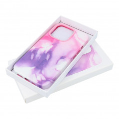 Apple iPhone 11 Pro Max Hülle Leather Mag Cover Elegant  MagSAFE  Lila Spritzer