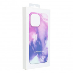 Apple iPhone 11 Pro Max Hülle Leather Mag Cover Elegant  MagSAFE  Lila Spritzer