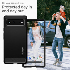 Google Pixel 6 Hülle Spigen Armor Kohlenstoff-Faser, Elegant  Schwarz