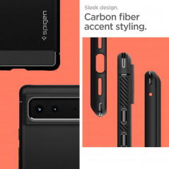 Google Pixel 6 Hülle Spigen Armor Kohlenstoff-Faser, Elegant  Schwarz