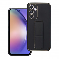 Samsung Galaxy A54 Hülle LEATHER Case Kickstand Schwarz