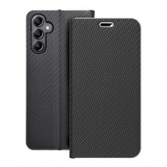 Samsung Galaxy A14 LTE Book Handytaschen LUNA Book Carbon Kohlenstoff-Faser, Elegant  Schwarz