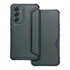 Samsung Galaxy A54 Book Handytaschen Razor Book Kohlenstoff-Faser, Kohlenstoffmuster  Dunkelgrün 