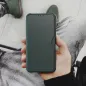 Samsung Galaxy A54 Book Handytaschen Razor Book Kohlenstoff-Faser, Kohlenstoffmuster  Dunkelgrün 