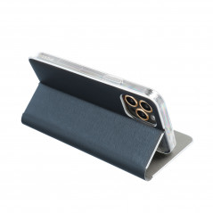 Samsung Galaxy A34 Book Handytaschen LUNA Book Carbon Kohlenstoff-Faser, Elegant  Blau