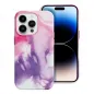 Apple iPhone 14 Pro Hülle Leather Mag Cover Elegant  MagSAFE  Lila Spritzer