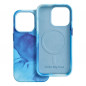 Apple iPhone 14 Pro Hülle Leather Mag Cover Elegant  MagSAFE  Blau Spritzer