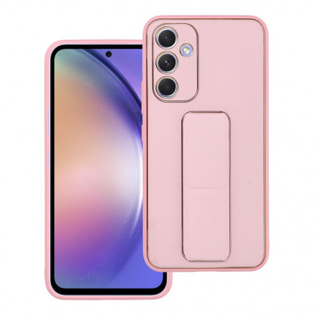 Samsung Galaxy A54 Hülle LEATHER Case Kickstand Rosa