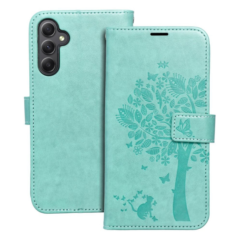 Samsung Galaxy A34 Book Handytaschen MEZZO Book Baum  Grün