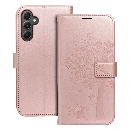 Samsung Galaxy A34 Book Handytaschen MEZZO Book Baum  Roségold