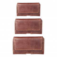 Samsung Galaxy A51 LTE Universaletui, Horizontale holster, Gürtelholster ROYAL Crazy Horse Braun 