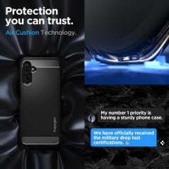 Samsung Galaxy A14 LTE Hülle Spigen Rugged Armor Kohlenstoff-Faser, Elegant  Matt Schwarz