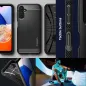Samsung Galaxy A14 LTE Hülle Spigen Rugged Armor Kohlenstoff-Faser, Elegant  Matt Schwarz