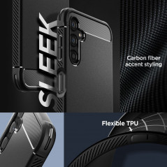 Samsung Galaxy A14 LTE Hülle Spigen Rugged Armor Kohlenstoff-Faser, Elegant  Matt Schwarz