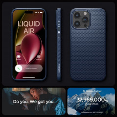 Apple iPhone 15 Pro Hülle Spigen  Liquid Air Navy blau