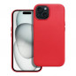 Apple iPhone 15 Hülle Leather Mag Cover Elegant  MagSAFE  Rot