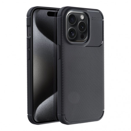Apple iPhone 15 Hülle Carbon premium Elegant  Schwarz