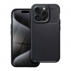 Apple iPhone 15 Hülle Carbon premium Elegant  Schwarz