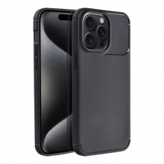 Apple iPhone 15 Hülle Carbon premium Elegant  Schwarz