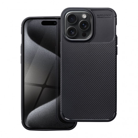 Apple iPhone 15 Hülle Carbon premium Elegant  Schwarz