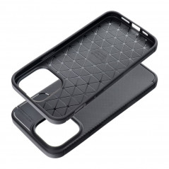Apple iPhone 15 Hülle Carbon premium Elegant  Schwarz