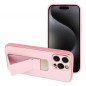 Apple iPhone 15 Pro Max Hülle LEATHER Case Kickstand Rosa