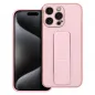 Apple iPhone 15 Pro Max Hülle LEATHER Case Kickstand Rosa