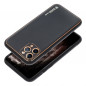 Apple iPhone 15 Hülle Leather Schwarz