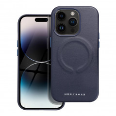 Apple iPhone 14 Pro Hülle Roar Leather Mag Elegant  MagSAFE  Marine