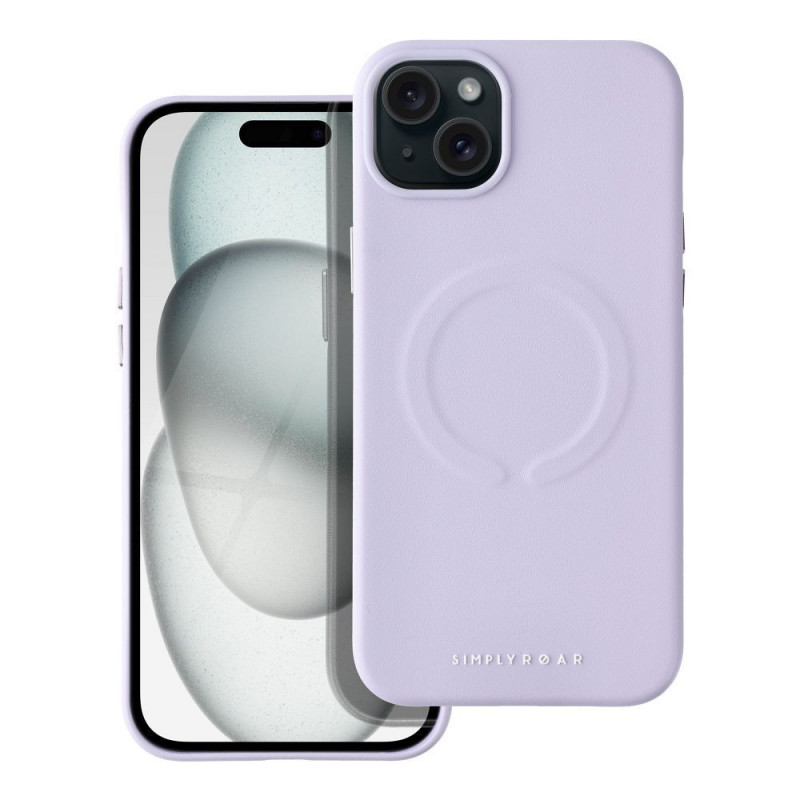 Apple iPhone 15 Plus Hülle Roar Leather Mag Elegant  MagSAFE  Lila (Purple)