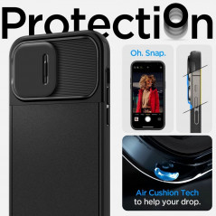 Apple iPhone 14 Pro Hülle Spigen Optik Armor Schwarz