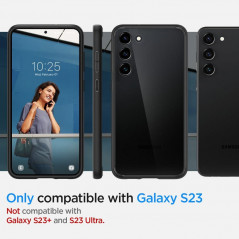Samsung Galaxy S23 5G Hülle Spigen Ultra Hybrid Kristallklar  Matt Schwarz
