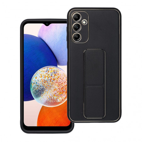 Samsung Galaxy A14 5G Hülle LEATHER Case Kickstand Schwarz