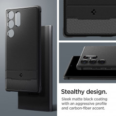 Samsung Galaxy S23 Ultra 5G Hülle Spigen Armor Kohlenstoff-Faser, Elegant  Schwarz