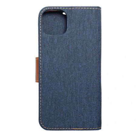Apple iPhone 15 Plus Book Handytaschen CANVAS Book Navy blau