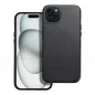Apple iPhone 15 Plus Hülle Leather Mag Cover Elegant  MagSAFE  Schwarz