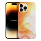 Apple iPhone 15 Pro Max Hülle Leather Mag Cover Elegant  MagSAFE  Orange Spritzer